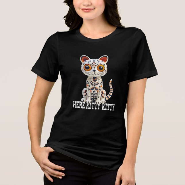 Här i kattunge kattunge kattunge halloween dekante t shirt (Framsida)