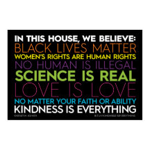 Här i parlamentet... Kindness är allt-tecken