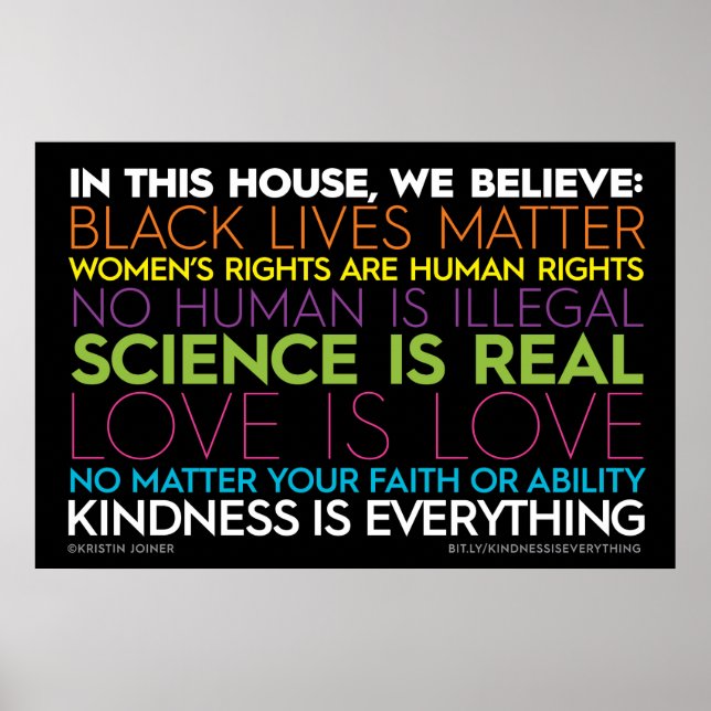Här i parlamentet... Kindness är allt-tecken Poster (Framsidan)