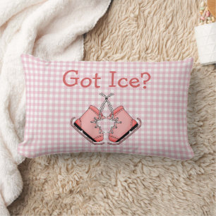Har Ice? Rosa Figur Skates Lumbarkudde