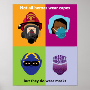 Här infogar Heroes Bära Masks Hero Poster