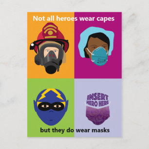 Här infogar Heroes Bära Masks Hero Vykort