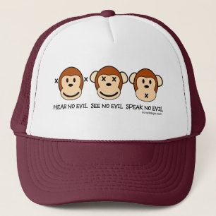 Har ingen ondskefull Monkey Ansikte Keps