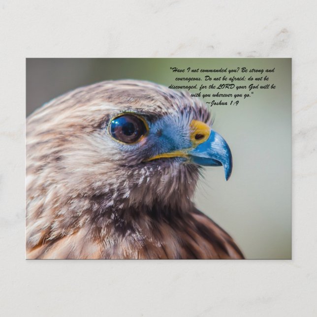 "Har jag inte styrt dig? Var stark och modig Vykort (Framsida)