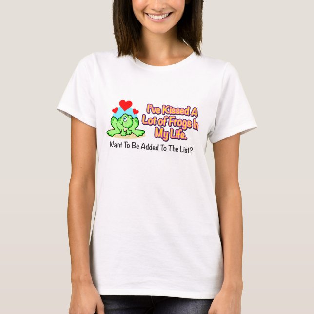 "Har jag kysst en raddagroda" kvinna skjorta T-shirt (Framsida)
