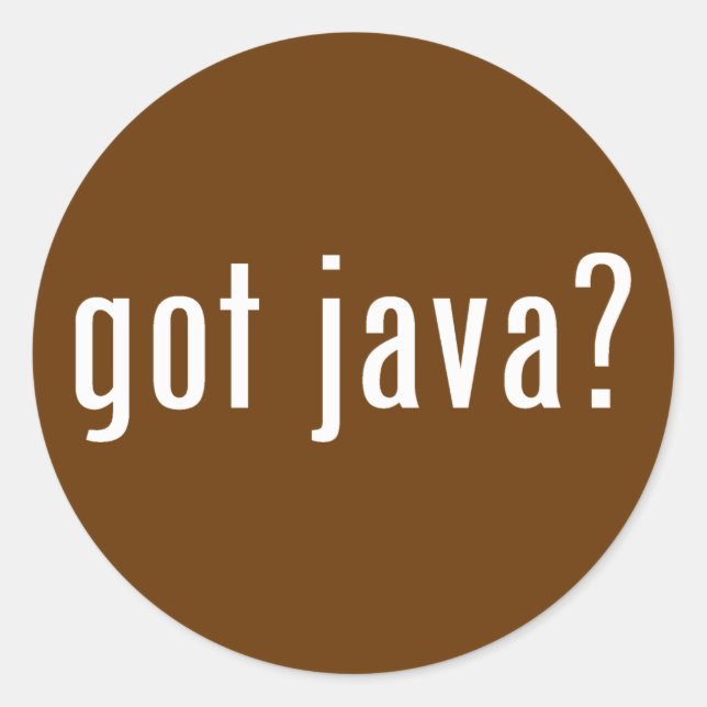 har java? runt klistermärke (Framsida)