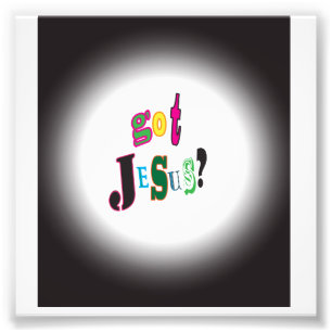 Har Jesus Black Oval Abstrakt Fototryck