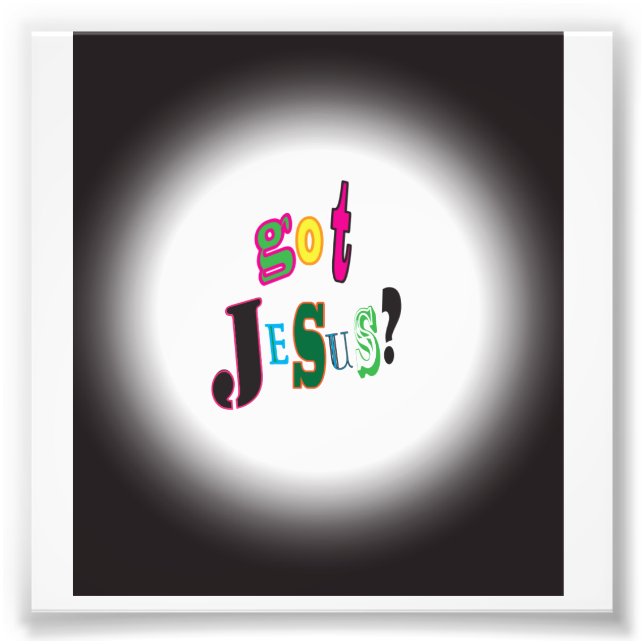 Har Jesus Black Oval Abstrakt Fototryck (Framsidan)