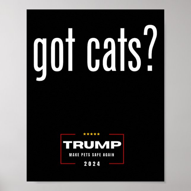 Har katter som äter Hundar-katter - Trump gör säll Poster (Framsidan)