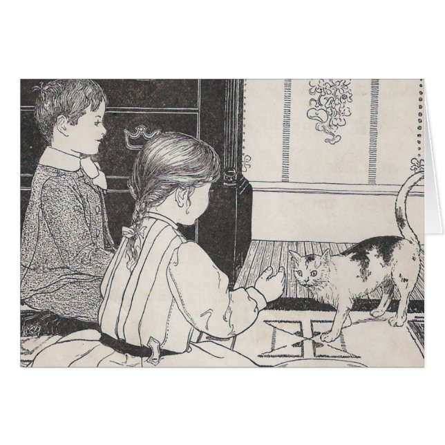 Här Kattunge Hälsningskort (Framsidan Horizontal)