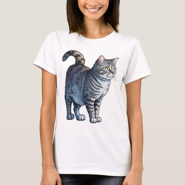 Här Kattunge, Kattunge! Alla kärlek en Tabby katt! T Shirt (Framsida)