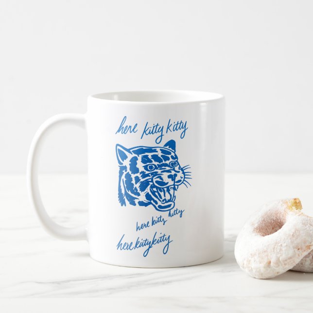 Här Kitty Kitty Kaffemugg (Med munk)