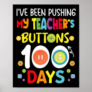 Har knuffat mina lärarknappar 100 dagar Kids Tea Poster