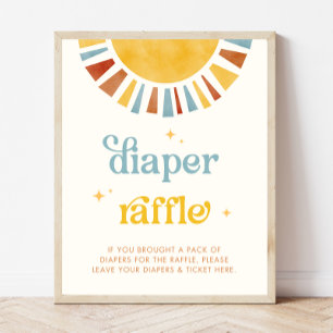 Här Kom är Son Baby Shower Diaper Raffle Sign Poster