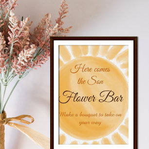 Här Kom är Son Sunshine Baby Shower Flower Pub Poster
