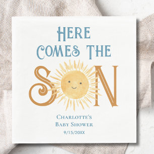 Här Kom är Son Sunshine Baby Shower Pappersservett