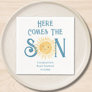 Här Kom är Son Sunshine Baby Shower Pappersservett