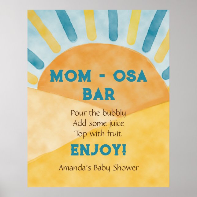 Här Kom Blue Rays Sunshine Baby Shower Pub Poster (Framsidan)