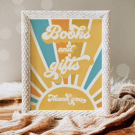 Här Kom Bokar och gåvor till Son Sol Baby Shower Poster