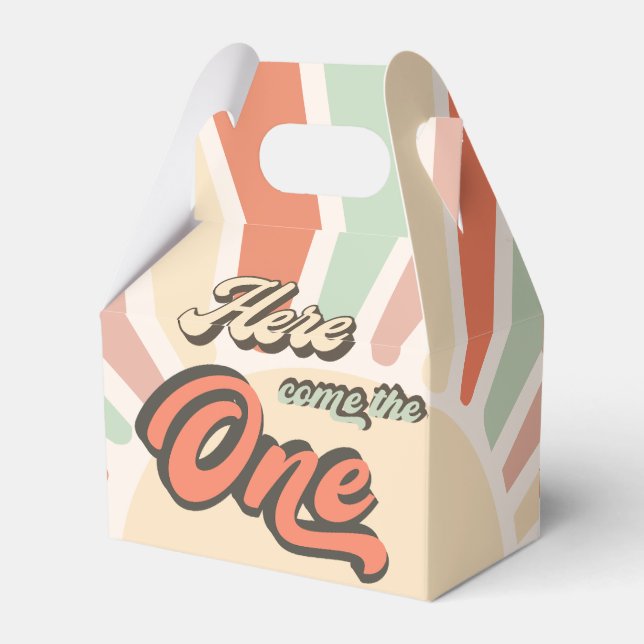 Här Kom den ensolshine Retro Rainbow Birthday Presentaskar (Baksidan Sidan)