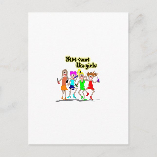 Här kom flickorna vykort (Framsida)
