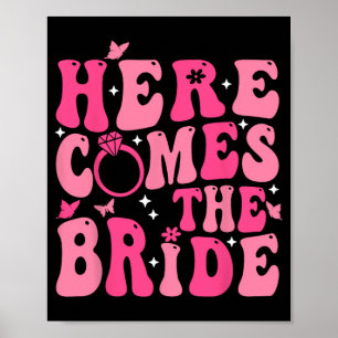 Här Kom Rosa Groovy Bachelorette Party Poster