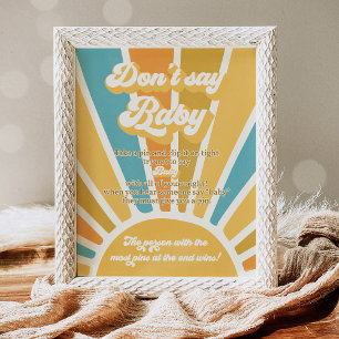 Här Kom säger Son Sol Baby Shower inte Baby Poster