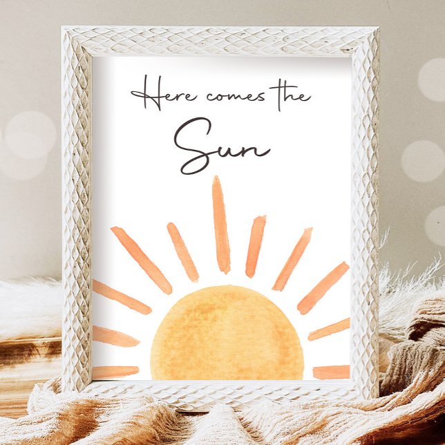 Här Kom Sol Boho Little Sunshine Party Poster (Skapare uppladdad)