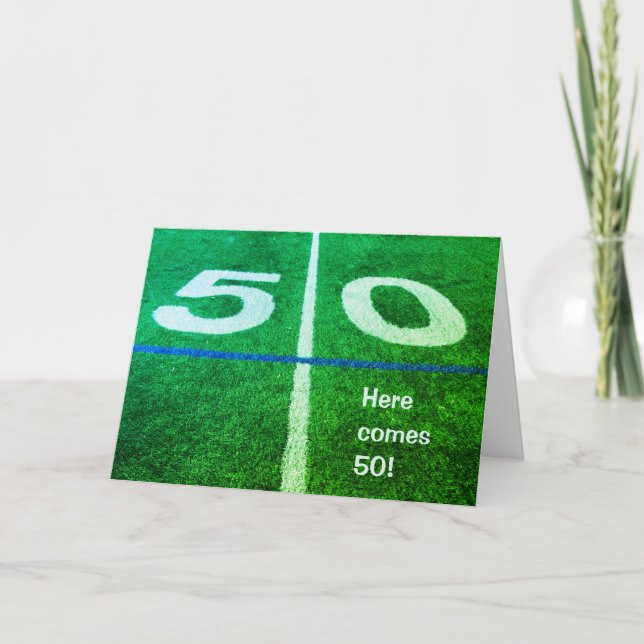 Här kommer 50-årsjubileum för fotboll 50-årsdagen kort (Framsida)