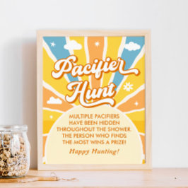 Här kommer babyduschen Sol Nappar Hunt Poster