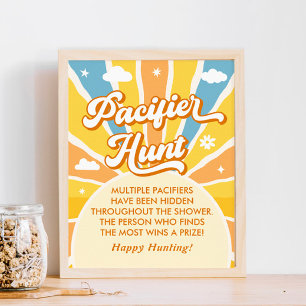 Här kommer babyduschen Sol Nappar Hunt Poster