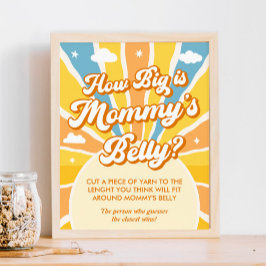 Här kommer babyvisaren i Sol hur stor hennes belly Poster