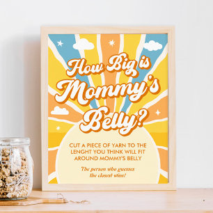 Här kommer babyvisaren i Sol hur stor hennes belly Poster