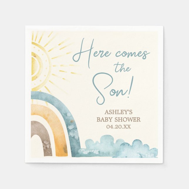 Här kommer barnskåran för son Retro Pappersservett (Framsidan)