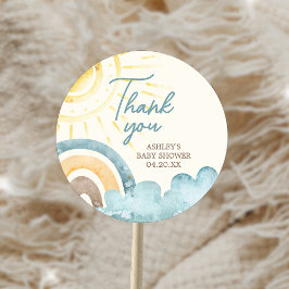 Här kommer barnskåran för son Retro Runt Klistermärke