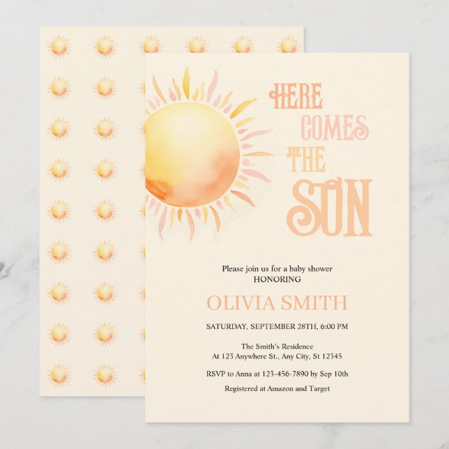 Här kommer barnskåran inbjudningar (Fram/baksida)