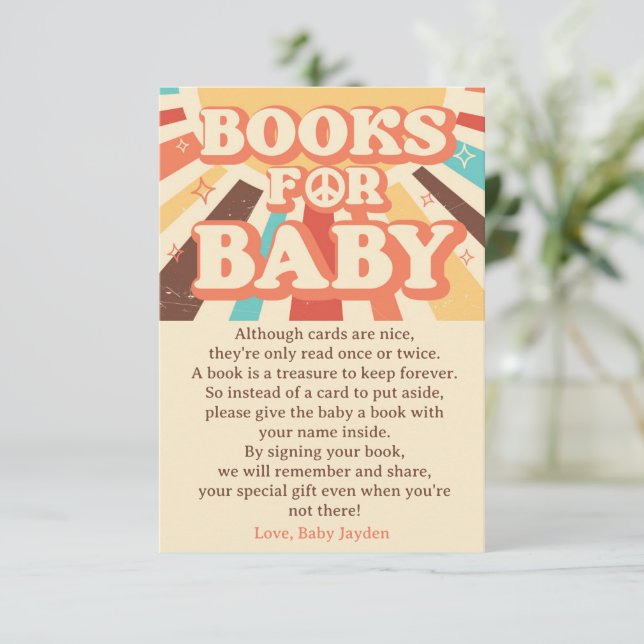 Här kommer begäran om Son Baby Shower Bok Inbjudningar (Stående Fram)