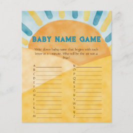 Här kommer Blue Ray Sunshine Baby Shower Namn Game