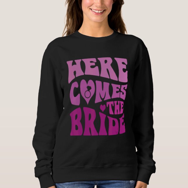 Här kommer Bride Bachelorette Bröllop Bachelor T Shirt (Framsida)