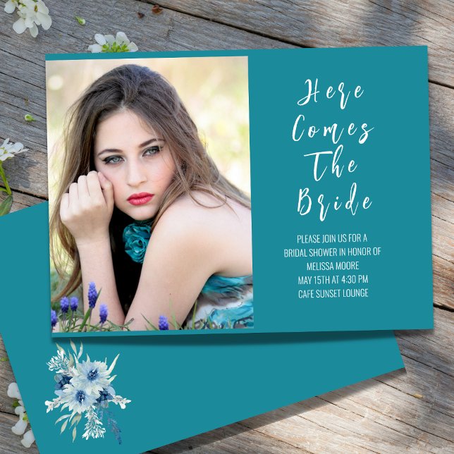 Här kommer Bride Inbjudningskort för möhippan (Skapare uppladdad)