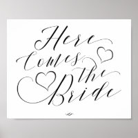 Här kommer Bride Kid Processional Bröllop-signalen