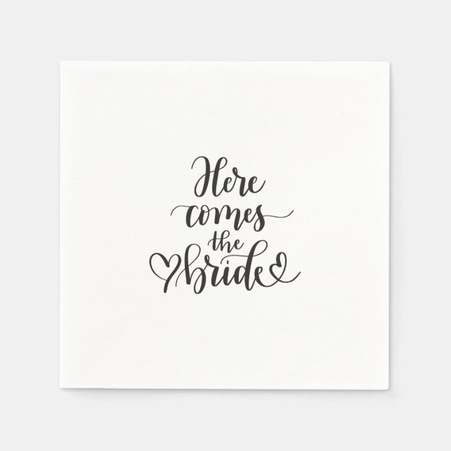 HÄR KOMMER BRIDE NAPKIN PAPPERSSERVETT (Framsidan)