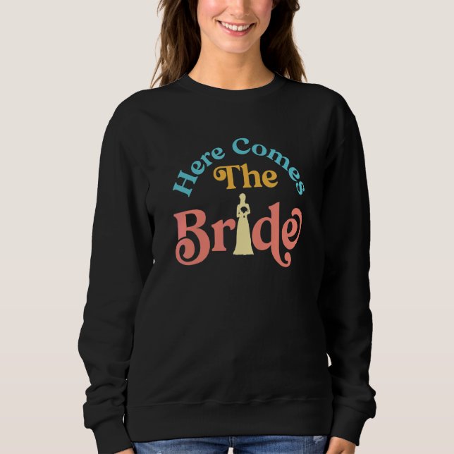 Här kommer bruden Bröllopsduschidé för f T Shirt (Framsida)