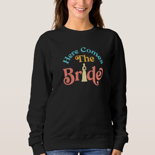Här kommer bruden Bröllopsduschidé för f T Shirt (Framsida)