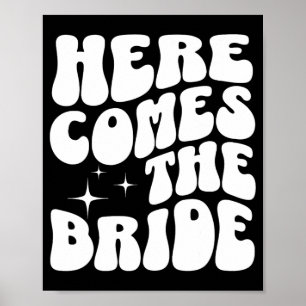Här kommer bruden Groovy Bach Retro Sängkammattjej Poster