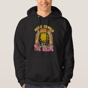 Här kommer bruden Groovy Retro 70-tal Henparty Par Hoodie