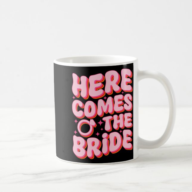 Här kommer bruden Groovy Sängkantsfest Matta Kaffemugg (Höger)