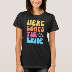 Här kommer bruden Retro Groovy Möhippa Par T Shirt