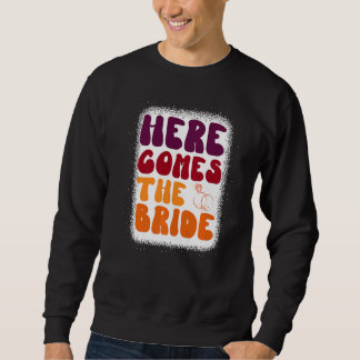 Här kommer bruden Retro Groovy Möhipparty Par Lång Ärmad Tröja
