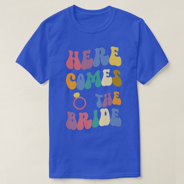 Här kommer bruden Retro ring möhippa T Shirt (Design framsida)